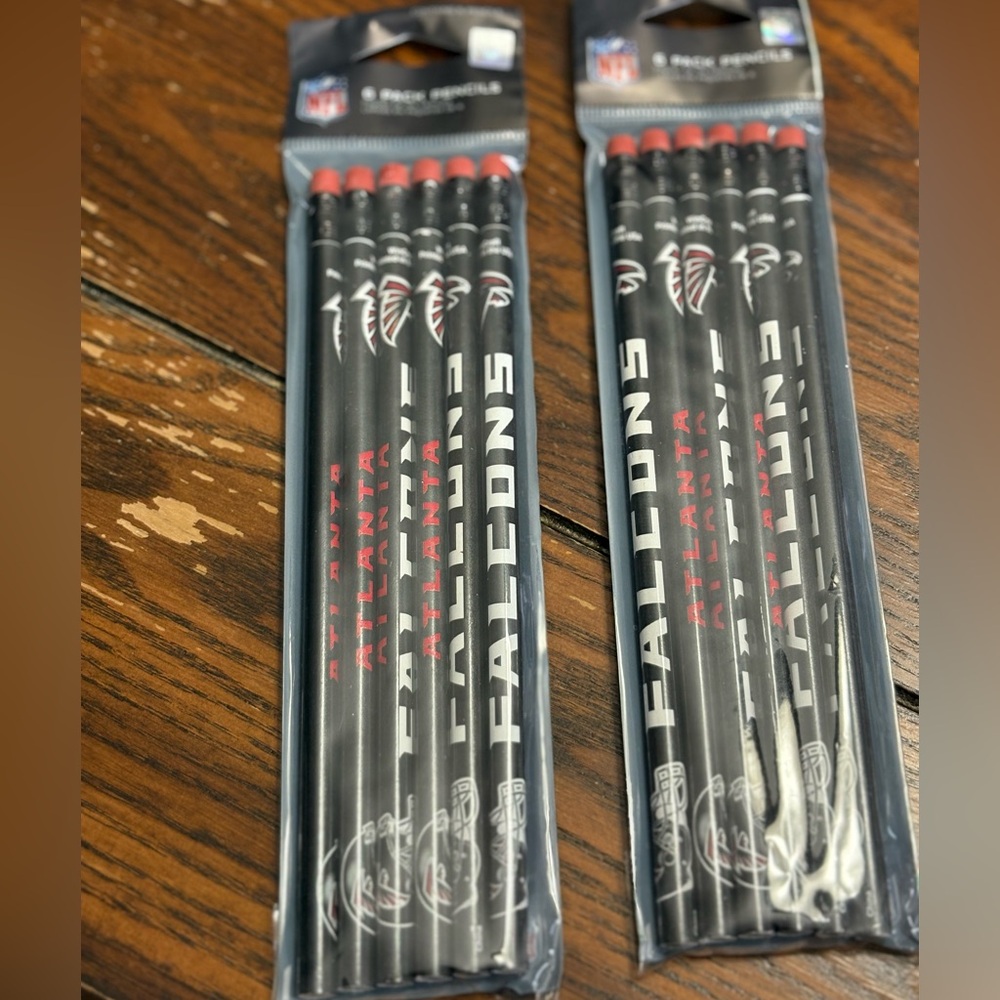 2 pack Atlanta Falcons Black Pencils Set